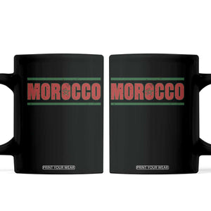 Proud Moroccan Vintage Marocco Flag Green Stripes Coffee Mug TS11 Black Print Your Wear