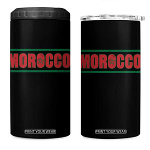 Proud Moroccan Vintage Marocco Flag Green Stripes 4 in 1 Can Cooler Tumbler TS11 One Size: 16 oz Black Print Your Wear