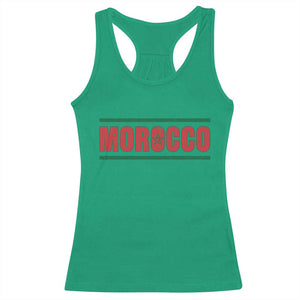 Proud Moroccan Vintage Marocco Flag Green Stripes Racerback Tank Top TS11 Irish Green Print Your Wear