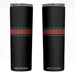Proud Moroccan Vintage Marocco Flag Green Stripes Skinny Tumbler TS11 Black Print Your Wear