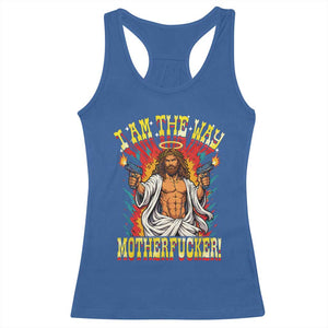 Funny Jesus LitRPG I Am The Way Motherfucker Racerback Tank Top