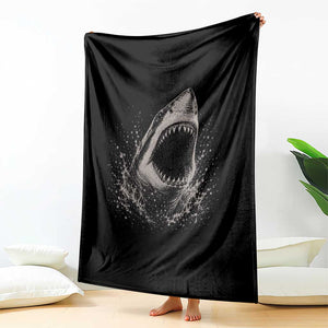 Vintage Great White Shark Jaw Graphic Throw Blanket Marine Life Gifts