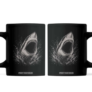 Vintage Great White Shark Jaw Graphic Coffee Mug Marine Life Gifts
