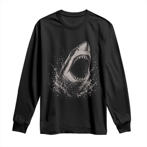 Vintage Great White Shark Jaw Graphic Long Sleeve Shirt Marine Life Gifts
