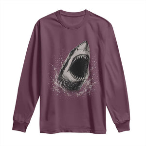 Vintage Great White Shark Jaw Graphic Long Sleeve Shirt Marine Life Gifts