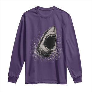 Vintage Great White Shark Jaw Graphic Long Sleeve Shirt Marine Life Gifts