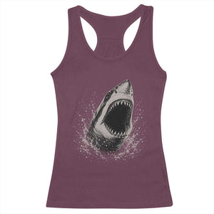Vintage Great White Shark Jaw Graphic Racerback Tank Top Marine Life Gifts