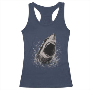 Vintage Great White Shark Jaw Graphic Racerback Tank Top Marine Life Gifts