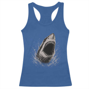 Vintage Great White Shark Jaw Graphic Racerback Tank Top Marine Life Gifts