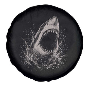 Vintage Great White Shark Jaw Graphic Spare Tire Cover Marine Life Gifts