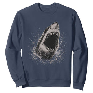 Vintage Great White Shark Jaw Graphic Sweatshirt Marine Life Gifts