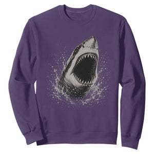 Vintage Great White Shark Jaw Graphic Sweatshirt Marine Life Gifts