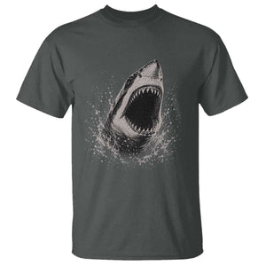 Vintage Great White Shark Jaw Graphic T Shirt Marine Life Gifts