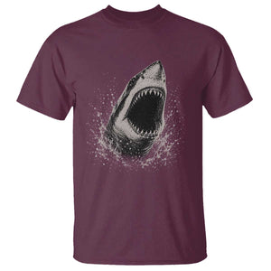 Vintage Great White Shark Jaw Graphic T Shirt Marine Life Gifts