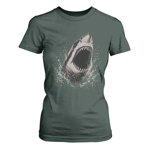 Vintage Great White Shark Jaw Graphic T Shirt For Women Marine Life Gifts