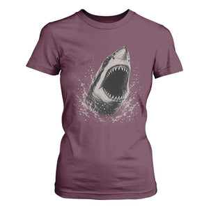 Vintage Great White Shark Jaw Graphic T Shirt For Women Marine Life Gifts