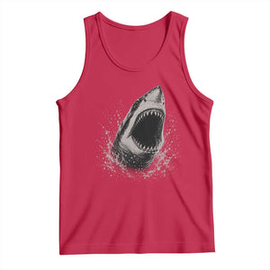 Vintage Great White Shark Jaw Graphic Tank Top Marine Life Gifts