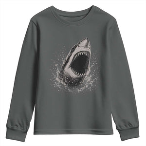 Vintage Great White Shark Jaw Graphic Youth Sweatshirt Marine Life Gifts