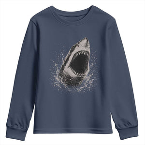 Vintage Great White Shark Jaw Graphic Youth Sweatshirt Marine Life Gifts