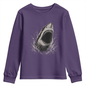 Vintage Great White Shark Jaw Graphic Youth Sweatshirt Marine Life Gifts