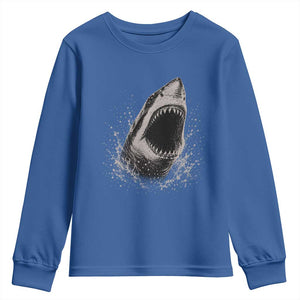 Vintage Great White Shark Jaw Graphic Youth Sweatshirt Marine Life Gifts