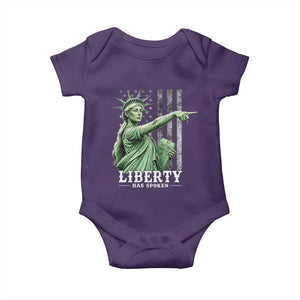Liberty Has Spoken Baby Onesie Funny Basketball Statue of Liberty Pointing Meme TS11 Purple Print Your Wear