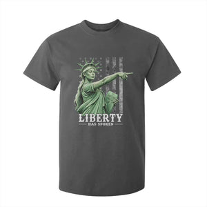 Liberty Has Spoken T Shirt For Kid Funny Basketball Statue of Liberty Pointing Meme TS11 Dark Heather Print Your Wear