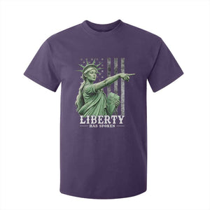 Liberty Has Spoken T Shirt For Kid Funny Basketball Statue of Liberty Pointing Meme TS11 Purple Print Your Wear