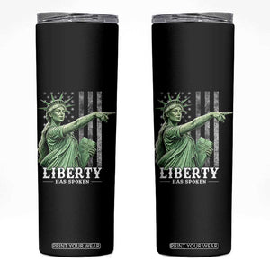 Liberty Has Spoken Skinny Tumbler Funny Basketball Statue of Liberty Pointing Meme TS11 Black Print Your Wear