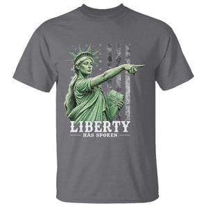 Liberty Has Spoken T Shirt Funny Basketball Statue of Liberty Pointing Meme TS11 Charcoal Print Your Wear