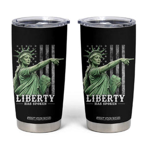 Liberty Has Spoken Tumbler Cup Funny Basketball Statue of Liberty Pointing Meme TS11 Black Print Your Wear