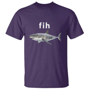 Funny Fih Shark Misspelled Fish Meme T Shirt Great White Shark Lover