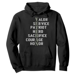 Veterans Valor Service Patriot Hero Sacrifice Courage Honor Hoodie TS11 Black Print Your Wear