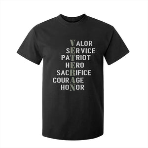 Veterans Valor Service Patriot Hero Sacrifice Courage Honor T Shirt For Kid TS11 Black Print Your Wear