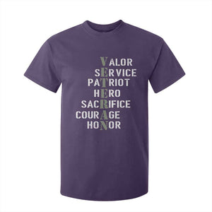 Veterans Valor Service Patriot Hero Sacrifice Courage Honor T Shirt For Kid TS11 Purple Print Your Wear