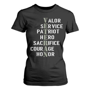 Veterans Valor Service Patriot Hero Sacrifice Courage Honor T Shirt For Women TS11 Black Print Your Wear