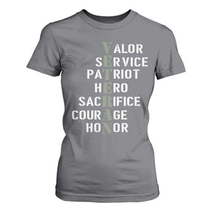 Veterans Valor Service Patriot Hero Sacrifice Courage Honor T Shirt For Women TS11 Charcoal Print Your Wear