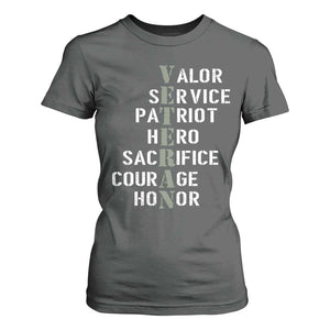 Veterans Valor Service Patriot Hero Sacrifice Courage Honor T Shirt For Women TS11 Dark Heather Print Your Wear