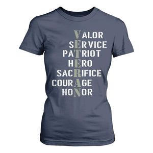 Veterans Valor Service Patriot Hero Sacrifice Courage Honor T Shirt For Women TS11 Navy Print Your Wear
