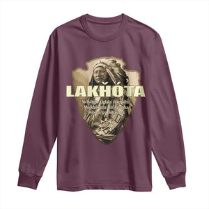 Chief Spotted Elk Lakhota Lakota Sioux Native American Indian Long Sleeve Shirt TS11 Maroon Print Your Wear