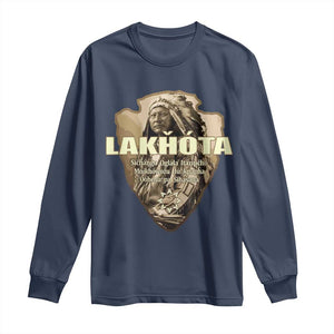 Chief Spotted Elk Lakhota Lakota Sioux Native American Indian Long Sleeve Shirt TS11 Navy Print Your Wear