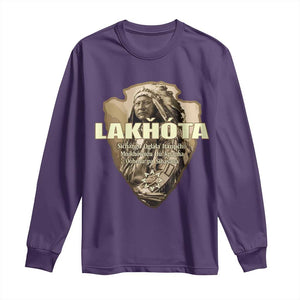 Chief Spotted Elk Lakhota Lakota Sioux Native American Indian Long Sleeve Shirt TS11 Purple Print Your Wear
