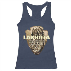 Chief Spotted Elk Lakhota Lakota Sioux Native American Indian Racerback Tank Top TS11 Navy Print Your Wear