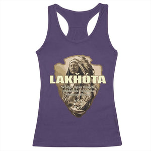 Chief Spotted Elk Lakhota Lakota Sioux Native American Indian Racerback Tank Top TS11 Purple Print Your Wear
