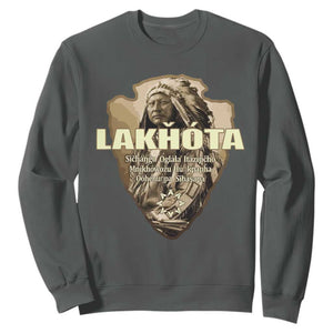 Chief Spotted Elk Lakhota Lakota Sioux Native American Indian Sweatshirt TS11 Dark Heather Print Your Wear