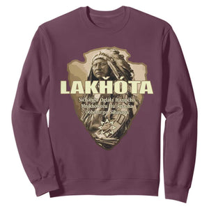 Chief Spotted Elk Lakhota Lakota Sioux Native American Indian Sweatshirt TS11 Maroon Print Your Wear