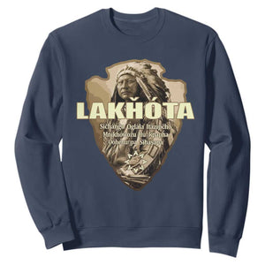 Chief Spotted Elk Lakhota Lakota Sioux Native American Indian Sweatshirt TS11 Navy Print Your Wear