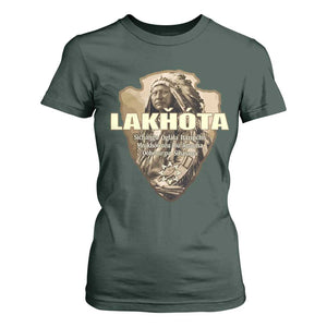 Chief Spotted Elk Lakhota Lakota Sioux Native American Indian T Shirt For Women TS11 Dark Forest Green Print Your Wear