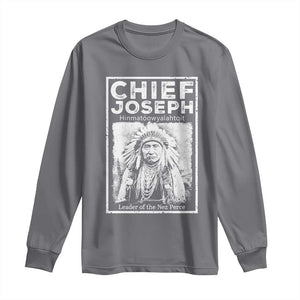 Native American Chief Joseph Long Sleeve Shirt Leader Of The Nez Perce Indian History TS11 Charcoal Print Your Wear