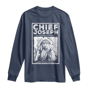 Native American Chief Joseph Long Sleeve Shirt Leader Of The Nez Perce Indian History TS11 Navy Print Your Wear